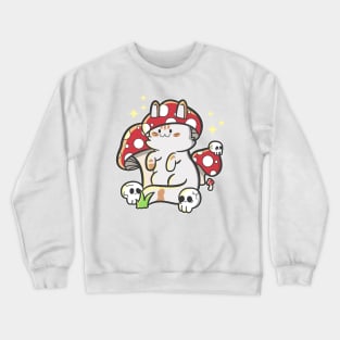 cute mushroom cat Crewneck Sweatshirt